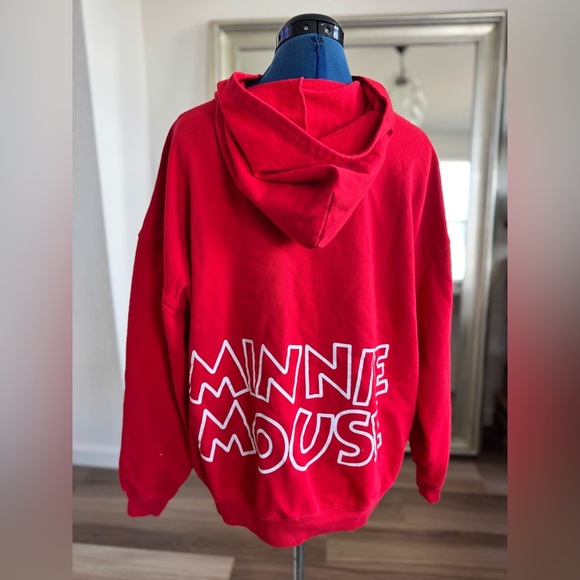Disney 100 Mickey Minnie Graphic Hoodie Woman's Pullover Red Size XXL - Picture 4 of 7
